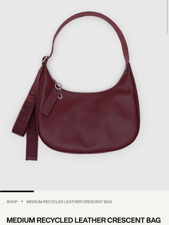 BAGGU Handbags - BAGGU Crescent Shoulder Bag in Deep Burgundy